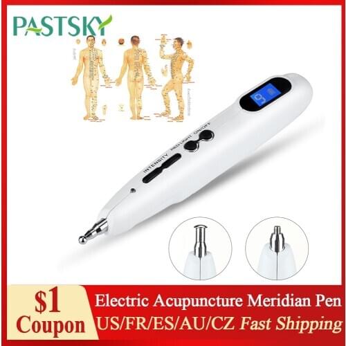 Electric Acupuncture Pen Meridian Laser Therapy Energy Massage Pen Acupuncture Point Body Massager Rechargeable Health Care Tool