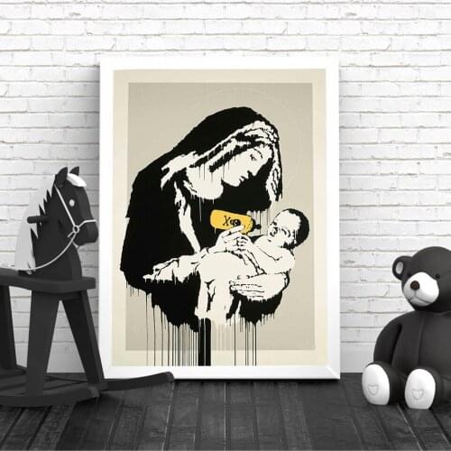 Banksy Graffiti Art Poster Mother and Child Abstract Prints Wall Modern Canvas Painting Living Room Nordic Home Decoration