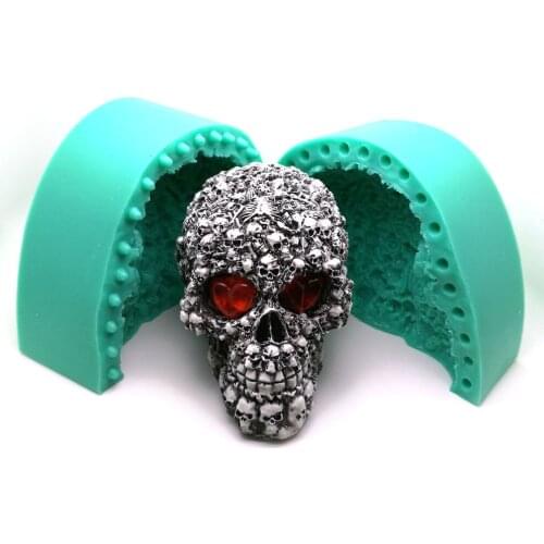 Exquisite pattern skull silicone mold making candle resin mold chocolate cake decoration food silicone mold M056