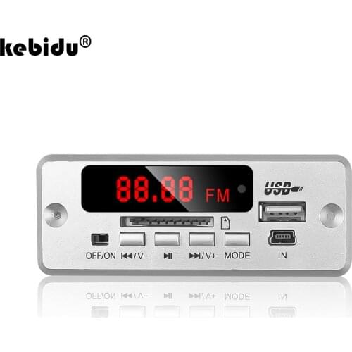 Kebidu TF FM AUX Radio MP3 Bluetooth Decoder Board 5V 12V Audio Module for Car Remote Music Speaker DC 5V Micro USB Power Supply