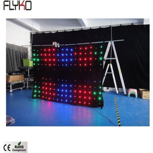China full xxx soft led curtain screens rgb led curtain lights P18cm 2x3m SD/PC controller for big stage live show