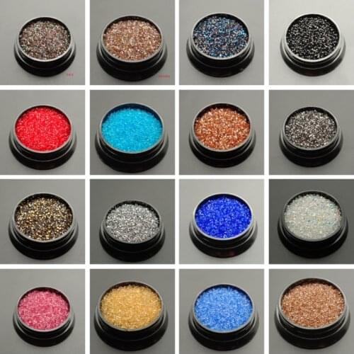 A Box Glitter 1.2mm Glass Caviar Beads Tiny 3D Micro Rhinestones Nails Art Manicure Decoration Tips Tools