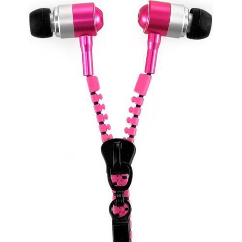 Fashion earphone Metal Zipper Earphone 3.5mm In-Ear Wired EarPhones With Microphone Stereo Bass earphone fone de ouvid Headset