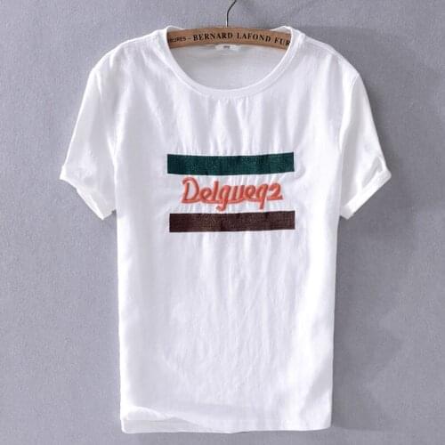 Suehaiwes brand short sleeve t shirt men linen white summer t-shirt mens fashion casual t shirts men tops camisa camiseta