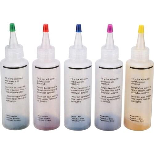 5 Bottles Tie Dye Kit Rubber Bands Vinyl Gloves Non-toxic Textile Tie Dye DIY Garment Graffiti Textile Tie Dye Pigment