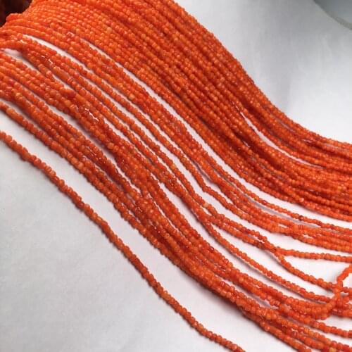 Natural Coral Bead Red Loose Beads Cylindrical Shape for Making DIY Bracelet Necklace Jewellery Exquisite Gift Size 3x3mm