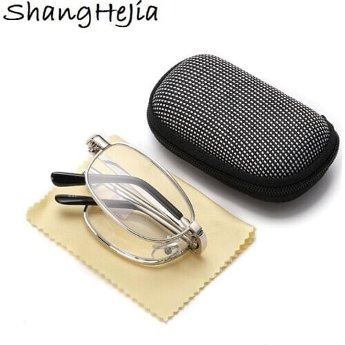 Design Reading Glasses Men Women Folding Spectacles Spectacles Frame Silver Metal Glasses +1.0 +1.5 +2.0 +2.5 +3.0 +3.5 +4.0