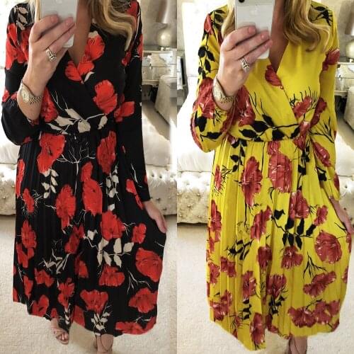 Printed Pleated Dress