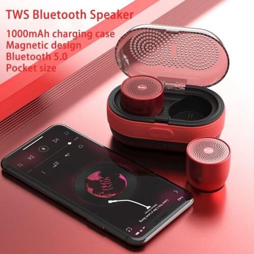 Portable Bluetooth Speaker Mini Wireless Bass Column Hi-Fi Stereo Boombox Remote Shot Control Subwoofer TWS for PC Phone