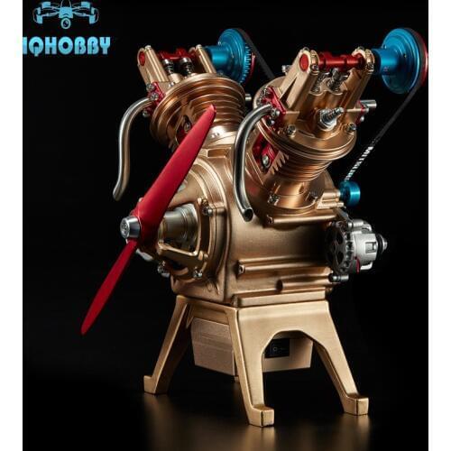 Scale V2 Type Convex Mounts Full Metal Assembled Gasoline Engine Model Building Kits for Researching Industry Studying / Gift