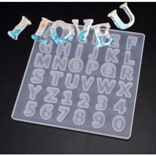 DIY Resin Jewelry Casting Silicone Molds Number Alphabet Letter DIY Sugar Cake Craft Hand Making Keychain House Number Molds