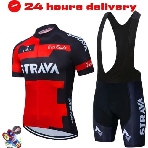 STRAVA 2021 Red New Cycling Set Summer MTB Bike Clothing Pro Bicycle Jersey Sportswear Maillot Ropa Ciclismo Cycling Jersey Set