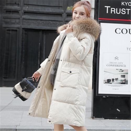 2019 Big size student Korean version of the loose Big fur collar long-sleeved winter cotton jacket long thick padded clothing