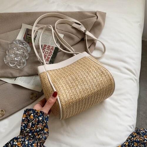 Shoulder Bags For Women New 2021 Designer Straw Bag Luxury Brands Weave Handbag Messenger Bag Women Large Capacity Fashion Bag