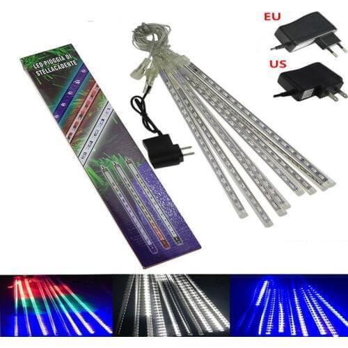 8pcs/set Meteor Shower Rain LED Tubes waterproof 110V 220V LED Christmas Lights Wedding Party Garden Xmas String Light Outdoor
