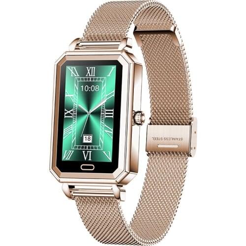 Slim Women Smartwatch Heart Rate Blood Pressure Sleep Monitor Waterproof Fashion Wristband Lady Clock Rose Gold