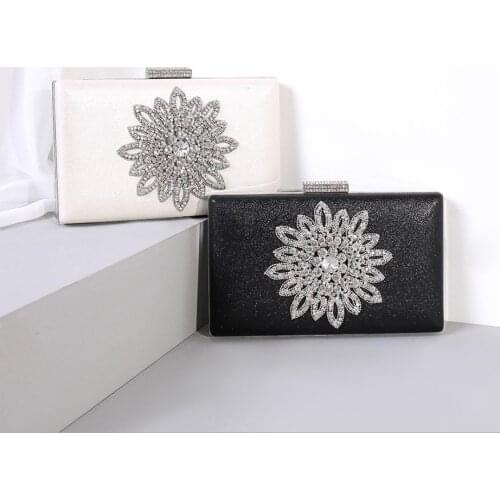 XIYUAN New Wallet Stylish black white Beaded Evening Bag Luxury Women Bridal Party Prom Bling bling Wedding Clutch Purse gift