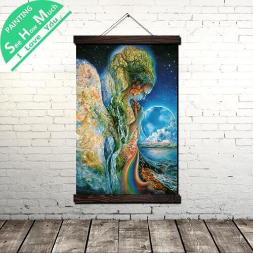 Greek Goddess Of Earth Girl Scroll Painting Canvas Vintage Poster and Prints Wall Art Pictures Bedroom Farmhouse Decoration