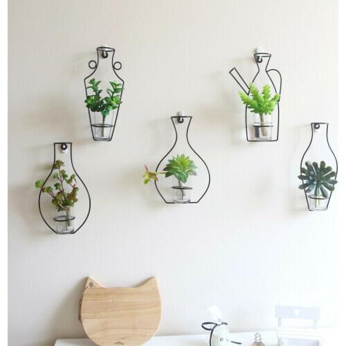 1pc Iron Wall Hanging Plant Pot Geometric Wall Decor Container Hanging Planter Vase Nordic Style Creaive Homeart Vase