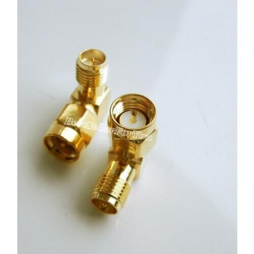 1Pcs SMA Connector Male Plug To RP-SMA Connector Female Jack Plug Right Angle 90 Degree RF Adapter Connector