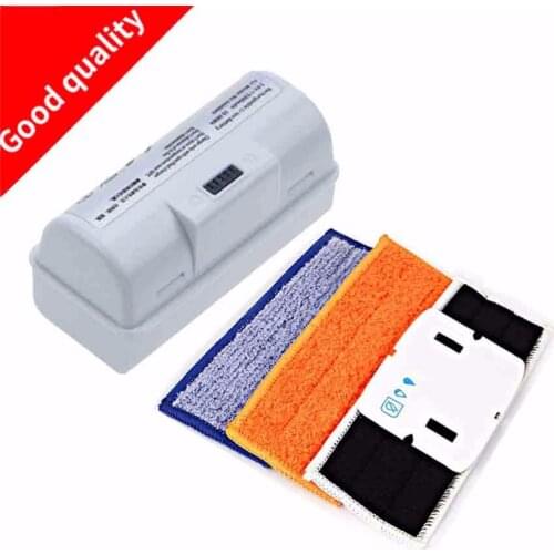 1pc Wet Pad Mop +1pc Damp Pad Mop + 1pcs Dry Pad Mop+ 5300mAh 3.7V Replacement battery for iRobot Braava Jet 240 241 244 robot