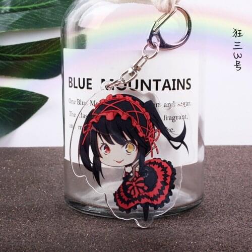 10pcs/lot Anime date a live Acrylic Double Layer Keychain Interlayer pendant toy gift