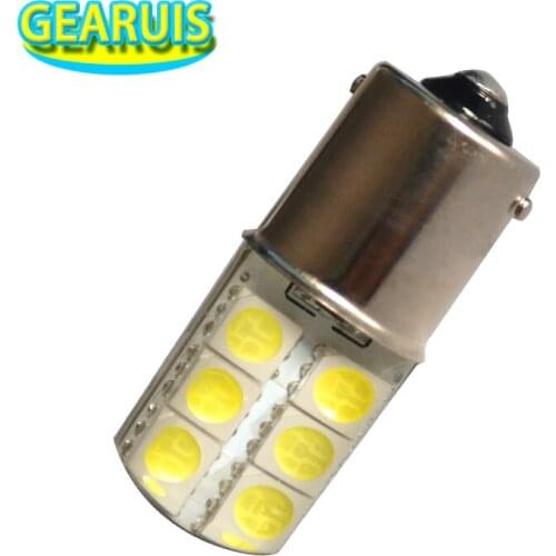 10pcs P21W S25 1156 BA15S 12 SMD 5050 LED Silicone 2W Cold White 8000K Car Crystal Turn signal light parking lights bulb 12V