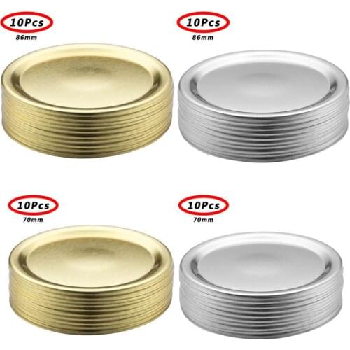 10Pcs Regular Width Mouth Mason Jar Split-Type Lids Sealing Leak Proof Secure Mason Storage Solid Caps Not Include Band Ball