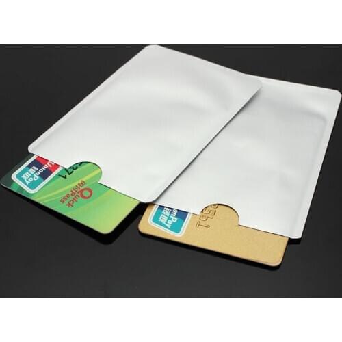 10PCS Steel Silver Aluminium Business ID Name Credit Card Protector Secure Sleeve RFID Blocking ID Holder Foil Shield