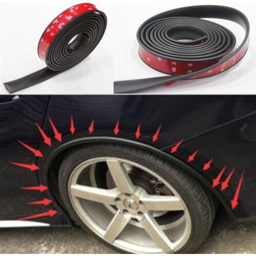3 meters Soft Car Fender Flare Extension Wheel Eyebrow Protector Strip Automobile Auto Wheel-arch Trim Car Decorative Strip