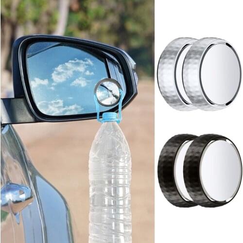 2Pcs Round Universal Car Blind Spot Mirrors with Shockproof Housing Adjustable Parking Mirror for Car SUV Truck