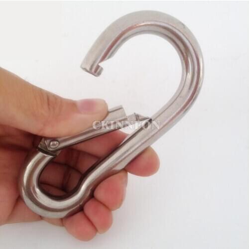 200Pcs/Lot Large 140mm X 12mm EXTRA LARGE SNAP HOOK Galvanised Steel Carabiner Hook Clasps Spring Loaded Load 510kg HEAVY DUTY
