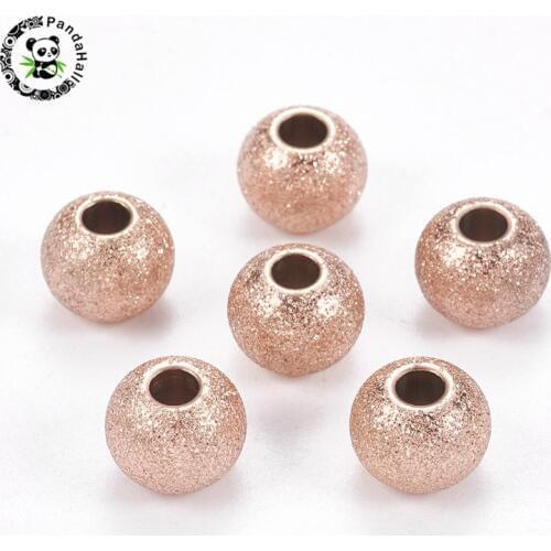 10pcs / 20pcs 4mm 6mm 8mm Gunmetal Golden Rose Gold Silver Color Round 304 Stainless Steel Beads for Jewelry Making