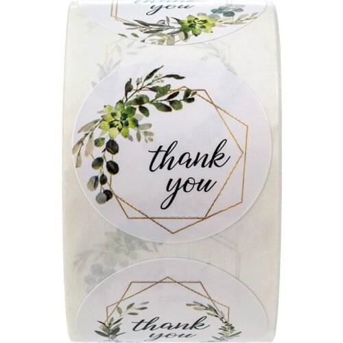 500pcs Per roll 6 Designs Floral Thank You Sticker Seal Labels Christmas Gift Decoration Sticker for Package Cards Sticker