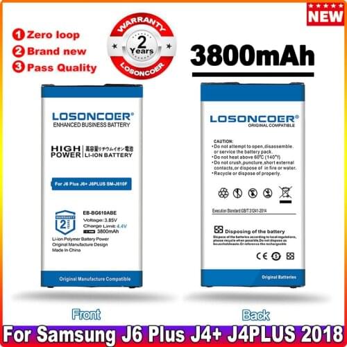 3700mAh EB-BG610ABE Battery For Samsung Galaxy J6 Plus J6+ J6PLUS SM-J610F / J4+ J4PLUS 2018 SM-J415 / J4 Core J410 ON7 2016