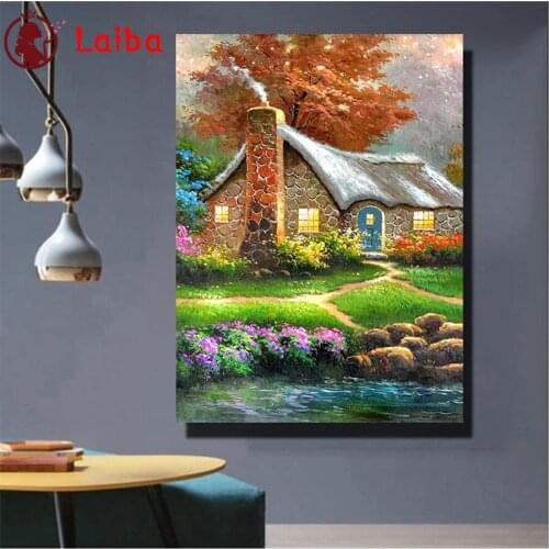 Diamond Painting Abstract autumn rural landscape Cross Stitch Diamond Mosaic Picture Of Embroidery crystal Beaded Handicraft