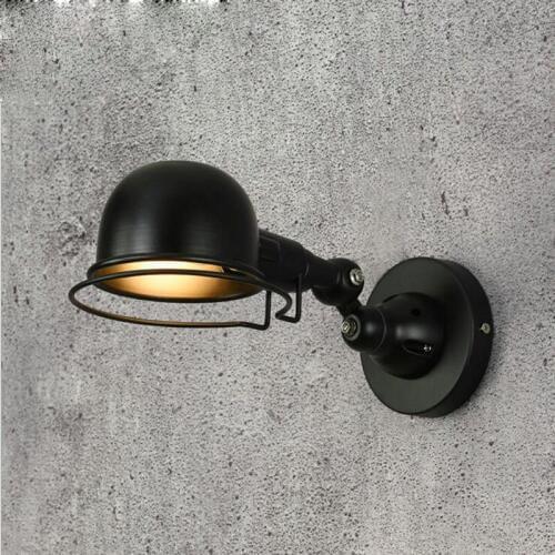 American creative interior home personality LED room wall lamp rotating retro living room black small iron wall lamp led lamps