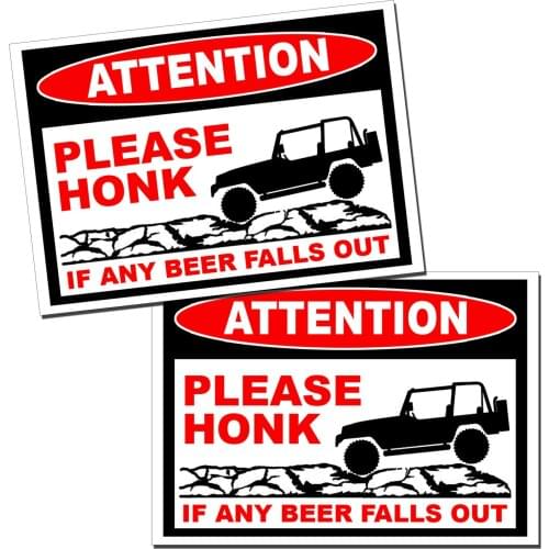 Car JK Wrangler Beer Sticker Warning Vinyl Applique Graphic Drink 4x4