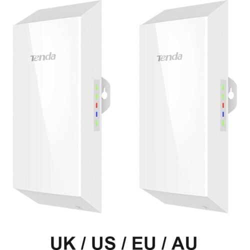 2Pcs Tenda O1 300Mbps Wireless Bridge AP 2.4GHz 8dBi Outdoor Point to Point CPE for Monitoring Video Surveillance Transmission