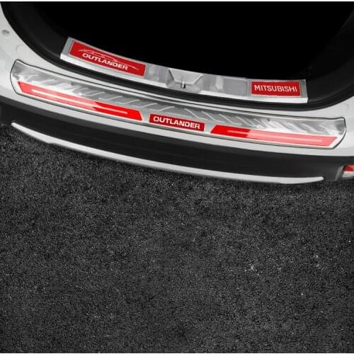 For Mitsubishi Outlander 2013-2019 car Rear Bumper Protector Sill Trunk Tread Plate Trim Scuff Plate/Door Sill car accessories