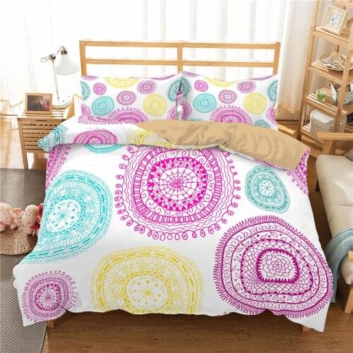 Dropshipping Duvet Cover Set Fresh Boho Style Queen Size Bedding Sets 228x228 Mandala Bedclothes Thick Soft 2/3 Pcs Hot Sale