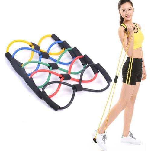8 Shaped Elastic Rubber Loop Pull Rope Sports Rubber Bands Tension Chest Harness Expander Band Yoga Pilates Fitness Belt