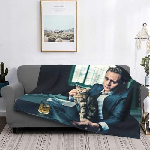 Tom Hiddleston Blankets Fleece Autumn/Winter Actor Multi-function Lightweight Thin Throw Blankets for Home Outdoor Quilt