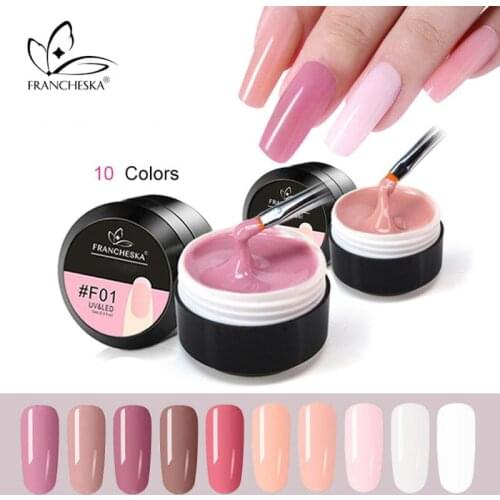 16 Colors Francheska 15ml Nail Extension Builder Gel Pink Clear Nail Art UV Light Nail Extend Polish Gel Easy To Use TSLM1