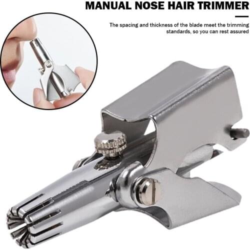 Nose Trimmer for Men Stainless Steel Manual Trimmer for Nose Vibrissa Razor Shaver Washable Nose Ear Hair Trimmer
