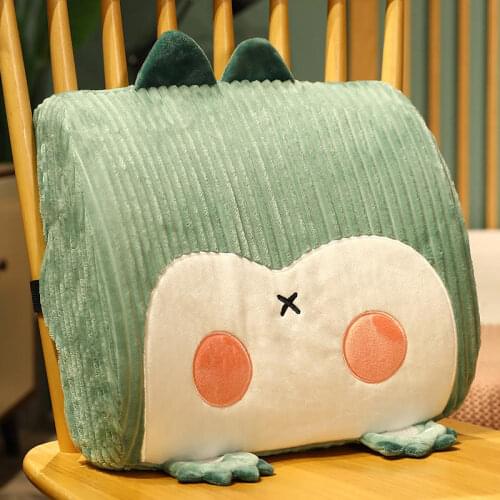 Latex-Filled Plush Fabric Soft Massage Lumbar Pillow on the Seat in the Office, Car and Home for Students