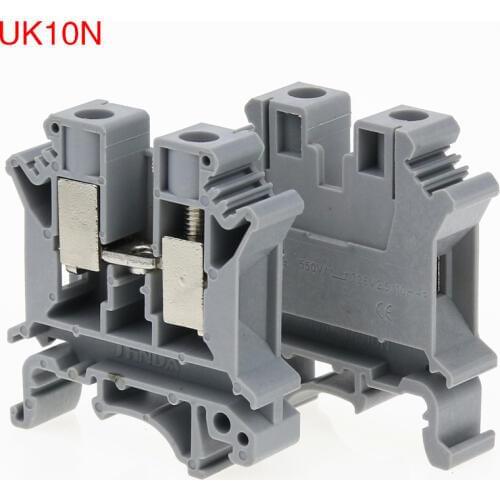 The UK10N pure copper piece guide rail terminal is the UK-10N terminal row 10 square voltage guide terminal