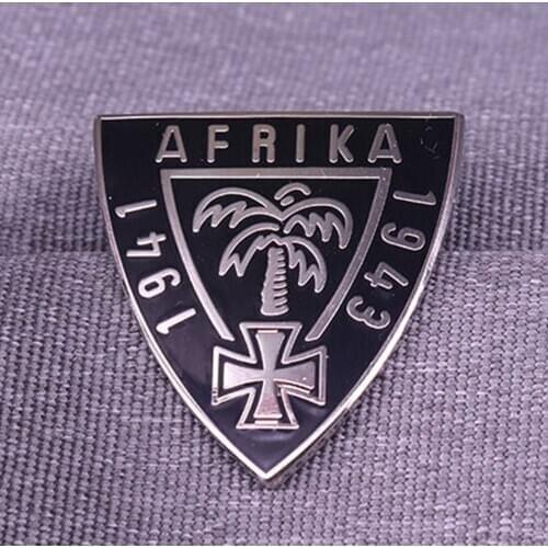 WWII GERMAN 1941 1943 DAK AFRIKA KORPS PALM TREE CROSS PIN COCKADE Badge