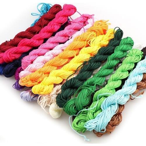 25Colors 20M/lot 1mm Nylon Cord Thread Chinese Knot Macrame Rattail Shamballa Rope For DIY Bracelet Braided Jewelry Findings