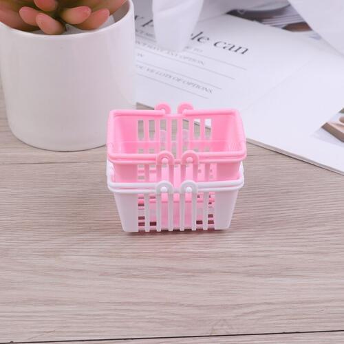 New Shopping Basket Pretend Play Toys Kids Mini Supermarket Shopping Hand Basket Model Doll House Miniature Furniture